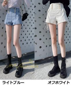 ショートパンツ | ゆったり Aライン デニム デニムパンツ ショートデニム ショーパン 短パン ショート丈 膝上 カジュアル 通勤通学 上品 20代30代40代 お出かけ