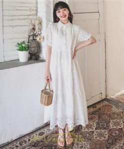 マキシ | リゾートワンピ ビーチウェア リゾート ワンピース レース 夏 秋 大人可愛い リゾート お出かけ 愛されコーデ 流行 お茶会 半袖 女子会 ダンス 学園祭 撮影会