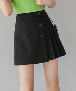 ひざ丈スカート | プリーツスカート インナーパンツ付き サイドプリーツスカート ファスナー付き レディース ミニスカート 春夏 ショート丈