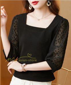 ｔシャツ・カットソー | Tシャツ レディース トップス 春夏 カットソー 半袖 五分袖 シフォンシャツ おしゃれ カジュアル シンプル コットン 夏服 綿 エレガント 着痩せ 30代40代50代