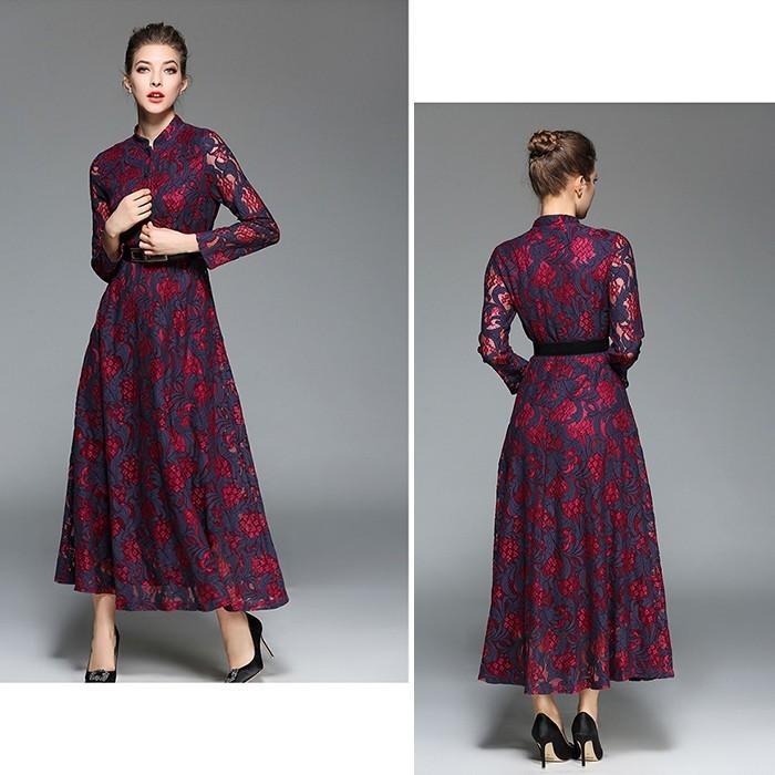 レースワンピース | ワンピース レディース 大きいサイズ マキシワンピース レースフレア ロング マキシワンピ きれいめ 通勤 上品 食事会 パーティー イベント 二次会 お洒落