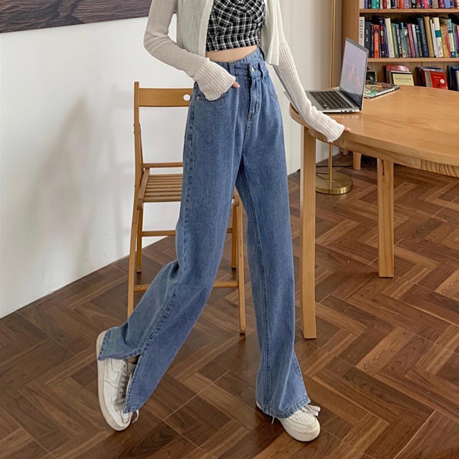 デニム | ストレートデニムパンツ ハイウエスト美脚