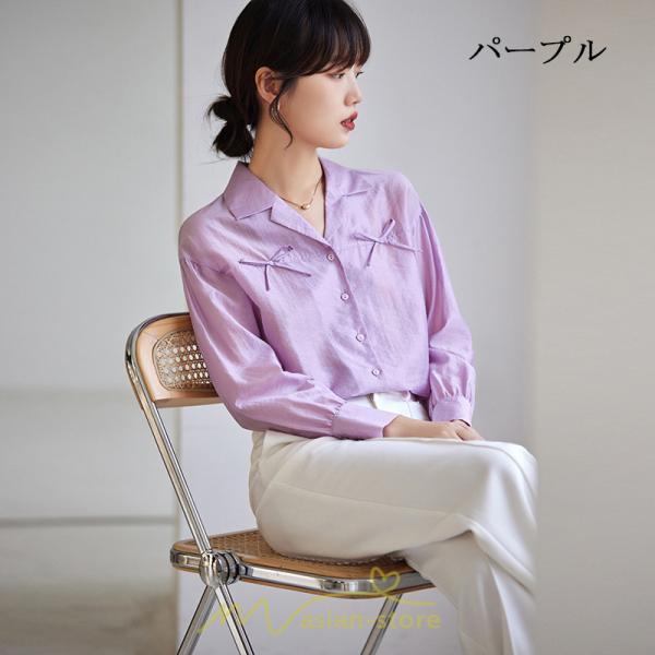 シャツ・ブラウス | ブラウス トップス レディース Vネック秋 蝶結び 可愛い トップス きれいめ フォーマル 上品 通勤 OL 20代30代40代50代 高品質 フェミニン