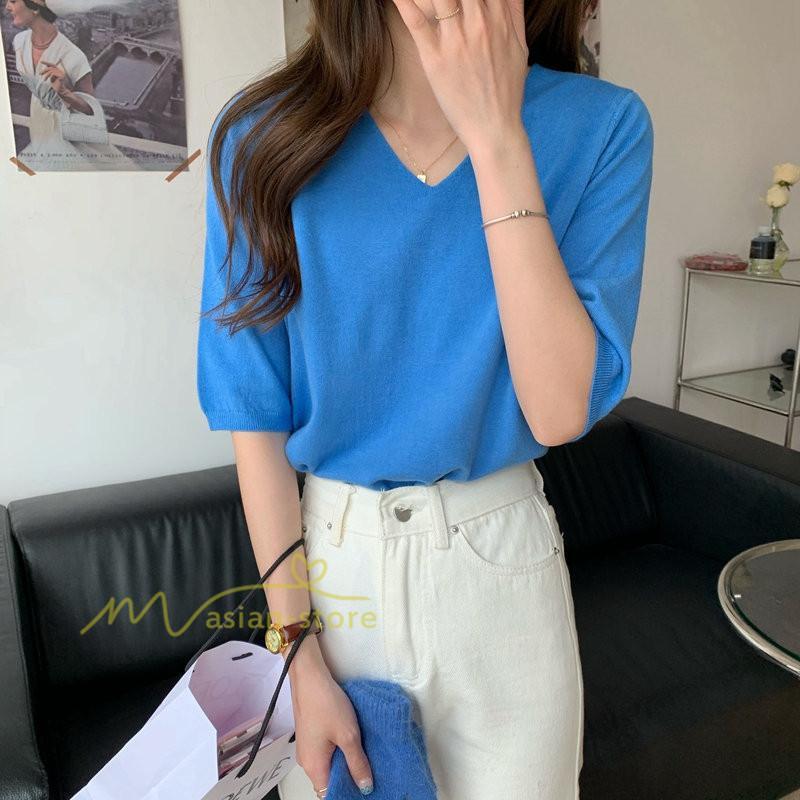 tシャツ・カットソー | Tシャツ レディース 半袖 トップス カジュアル Tシャツ 大きい ゆるTシャツ ゆるカットソー Vネック 20代30代40代50代 上品 上品 お出かけ 通勤通学 着回し