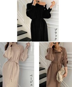 ドレス | ニットワンピース 長袖 レディース 秋冬