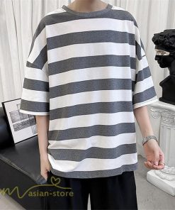 Tシャツ | カットソー 半袖トップス メンズボーダー カジュアル クルーネック ゆったり 夏新作 夏服 シンプル おしゃれ 大きいサイズ 5分袖