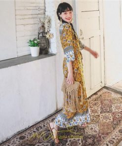 マキシ | ワンピース 大人 上品 きれいめ 長袖 大人可愛い 長袖 カシュクール Vネック ロング丈 マキシ丈 夏 秋 発表会 スリット Aライン お呼ばれ エレガント お嬢様