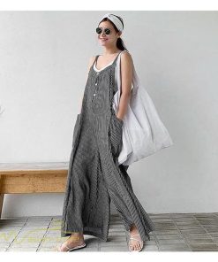 オーバーオール サロペット | オールインワン レディース ワイドパンツ ロング丈 トレンド チェック柄 ストライプ サロペット ボトムス 大きいサイズ 着痩せ オーバーオール 韓国風 日常感 夏
