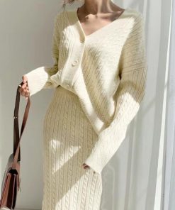 セットアップ | ケーブルニットセットアップレディース秋冬