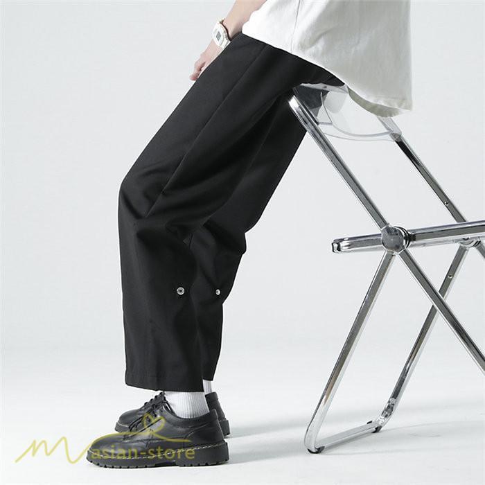 チノパン | ワイドパンツ メンズ カジュアルパンツ 夏新作 黒 アンクルパンツ ガウチョ パンツ 体型カバー 着痩せ 上品 3XL ビジネス 大きいサイズ サマーパンツ オフィス