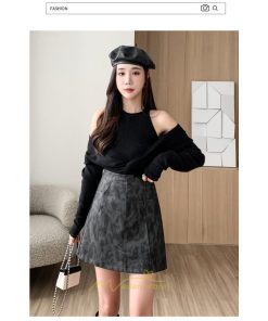 スカート | ミニレザーレディース タイト 秋 冬 ヒョウ柄 Aライン ハイウエスト おしゃれ 新作 可愛い フェイクレザー 着痩せ オシャレ