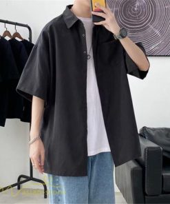 シャツ | 半袖 着痩せ 日常 おしゃれ カジュアル 韓国風 無地 新作 2021 夏コーデ ライトアウター ポケット 通勤通学 トップス ワイドゆったり 人気 上品
