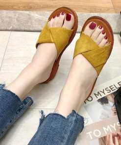 サンダル | ぺたんこレディース フラット クロスストラップコンフォート ビーチスエ−ド調 スリッパ