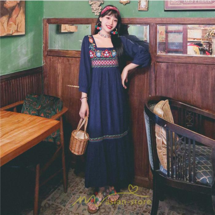 マキシ | 長袖ワンピース レディース 夏秋 コットン 10代 20代 30代 40代 50代 マキシワンピース ロングワンピース おしゃれ 着痩せ 大人可愛い 綺麗 かわいい