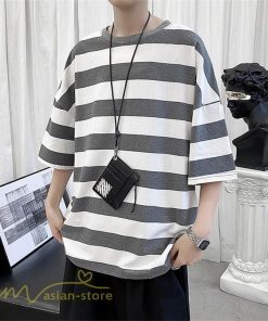 Tシャツ | カットソー 半袖トップス メンズボーダー カジュアル クルーネック ゆったり 夏新作 夏服 シンプル おしゃれ 大きいサイズ 5分袖