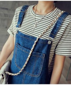 ひざ丈スカート | サスペンダー デニム スカート サロペットスカート レディース オーバーオール
