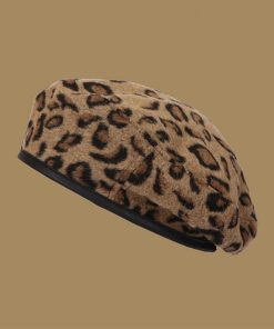 ベレー帽 | 起毛 レオパード柄 秋冬