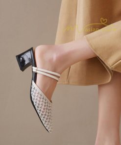 サンダル ミュール | チャンキーヒール サンダル レディース ミュール 2way パンプス 靴 春夏 疲れにくい 美脚 ミュールパンプスサンダル ポインテッドトゥ かかとなしパンプス