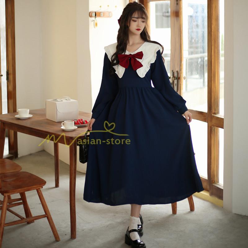 マキシ | 秋ワンピース 長袖 通学通勤 大人 可愛い ロングワンピース 着痩せ ちょう Aラインワンピース 無地 20代30代 40代 レディース お呼ばれ 秋物 エレガント