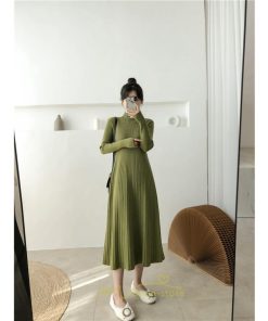 ニットワンピース | ワンピース 春 春服 レディース 長袖 ゆったり 秋 冬 ロング丈無地 20代30代40代50代 可愛い お出かけ 着痩せ 大人 通勤