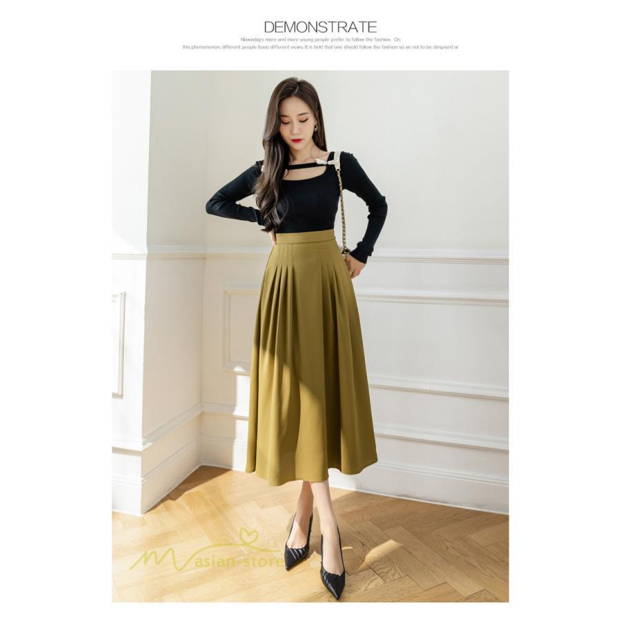 スカート | Aラインレディース 着痩せ 秋 冬 新作 ハイウエスト ロング丈 ウエストゴム 20代 30代 カジュアル OL ビジネス 秋冬 40代 コーデ 50代