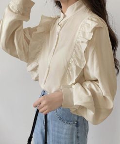 シャツ・ブラウス | ブラウス レディース きれいめ 40代 春秋 上品 無地 ブラウス 長袖 ゆったり オシャレ 韓国風 通勤 大人 着痩せ 50代 バルーンスリーブ 30代 韓国ファッション