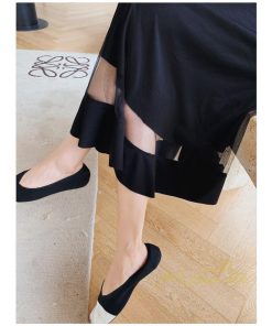 マキシ | 黒ワンピース 長袖ワンピース 秋物 レディース 切り替えワンピース ゆったり 大きいサイズ 裾チュール 30代40代 大人 20代50代 かわいい 通学通勤 ワンピース