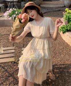 マキシ | ワンピース レディース 40代 膝丈ワンピース 春夏 半袖 シフォンワンピース 通勤OL オシャレ結婚式ドレス Vネック 20代30代 きれいめ 上品 着痩せ Aライン