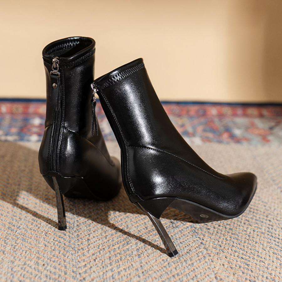 ショートブーツ | ハイヒールブーツ 裏起毛 レディース韓国