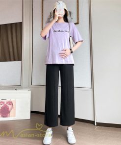 パンツ レギンス | マタニティ パンツ レディース 着痩せ 上品 マタニティウェア ローウエスト ワイドパンツ マタニティパンツ 妊婦服 夏服 薄手 サマーパンツ お出かけ 9分丈 夏