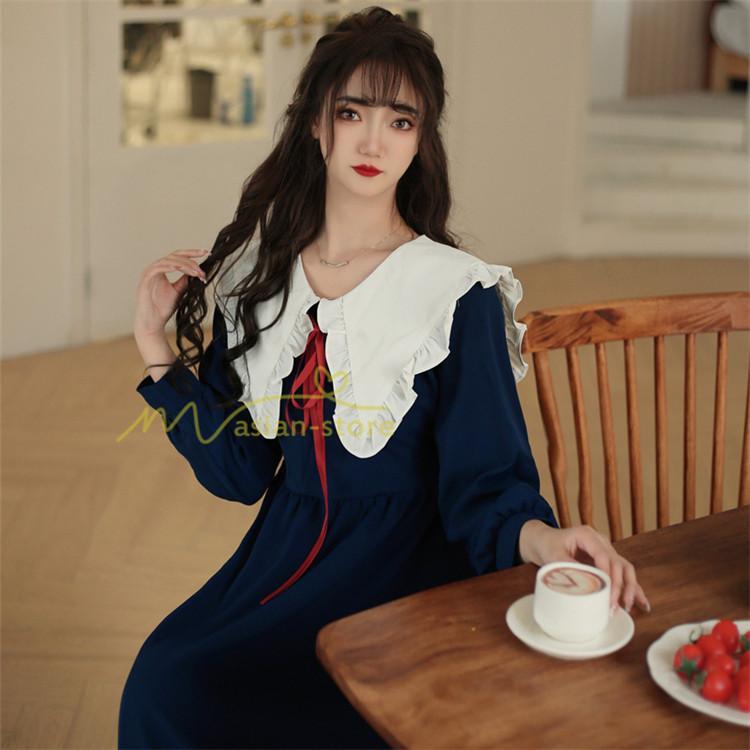 マキシ | 秋ワンピース 長袖 通学通勤 大人 可愛い ロングワンピース 着痩せ ちょう Aラインワンピース 無地 20代30代 40代 レディース お呼ばれ 秋物 エレガント