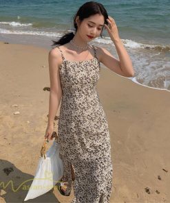 マキシ | サマーワンピース レディース 夏 ノースリーブ ワンピース 新作 きれいめ 着痩せ 可愛い 韓国風 旅行 花柄 裾口スリット 大人 30代 サマー 20代 お出かけ 40代