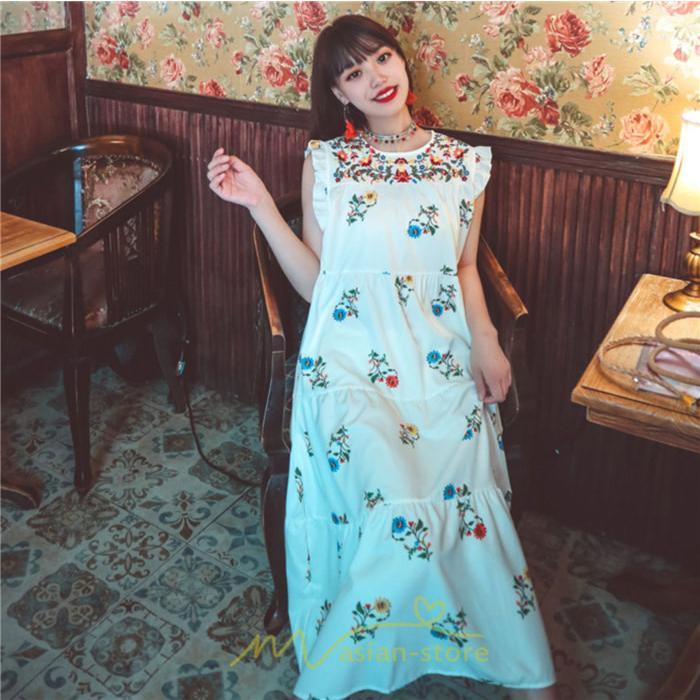 マキシ | ワンピース 夏 レディース リゾートワンピ ロングワンピース きれいめ 夏ワンピ エスニック 花柄 ノースリーブ 海外旅行 レトロ 夏服 ロング サマーワンピース