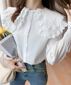 シャツ・ブラウス | ブラウス レディース 長袖 白 おしゃれ 綿 春 夏 トップス コットン 無地 長袖シャツ ファッション カジュアル エレガント 優雅 通勤 OL 上品 オシャレ 細身