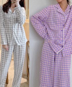 セットアップ | ルームウェア 長袖 レディース チェック柄