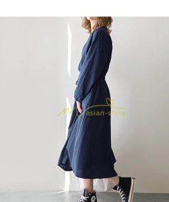 マキシ | ワンピース 秋 レディース 綿麻ワンピース ロングワンピース ウエストリボン付き 縛る 着痩せ Aラインワンピース 30代40代50代 長袖ワンピース 大人 可愛い 無地
