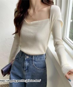 ニット・セーター | カットソー ニット レディース リブニット 長袖 秋冬 春 トップス スリム ストレッチ インナー 無地 通学通勤 着痩せ 長袖ニット 長袖カットソー プルオーバー