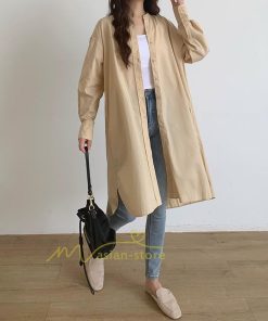 マキシ | シャツワンピ 2WAY カーディガン 長袖 ロング 無地 体型カバー ワンピース アウター レディース 春アウター お出かけ 20代30代40代50代 羽織り カジュアル 上品