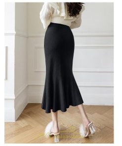 スカート | ニットレディース ボトムス ロング丈 ミモレ丈 ウエストゴム Aライン タイト マーメイド 楽チン 秋冬 韓国風 かわいい 着痩せ お出かけ デート