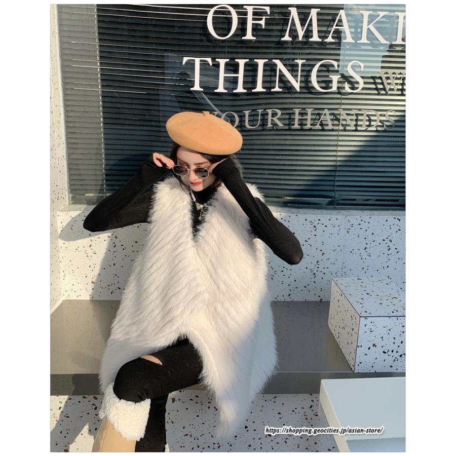 ベスト | ボリュームフェイクファーファー毛皮レディース 冬 フェイクファー 毛皮コート アウター ノースリーブ ふわふわ 前開き 秋冬 ジレ