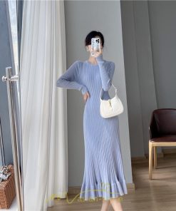 ニットワンピース | ロングワンピース ワンピース レディース ロング丈 秋 冬 マーメイド 着痩せ セクシー 足細効果 韓国風 20代30代40代50代 フェミニン