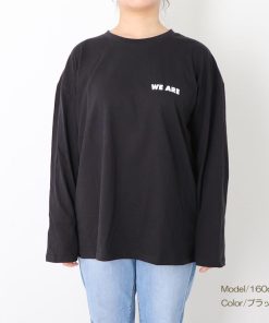 Tシャツ・カットソー | レディーストップス 英字ロゴ 体型カバー 韓国 Tシャツ ゆったり 長袖カットソー