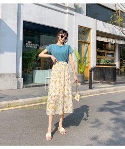 スカート | レディース シフォン フレア マキシ ロングウエストゴム マキシ花柄 ゆったり 20代30代40代50代 通勤通学 普通着 お出かけ お呼ばれ