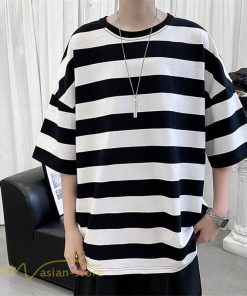 Tシャツ | カットソー 半袖トップス メンズボーダー カジュアル クルーネック ゆったり 夏新作 夏服 シンプル おしゃれ 大きいサイズ 5分袖