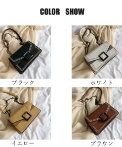 ショルダーバッグ | スクエアバッグ かばんブラック 肩掛け チェーンバッグ 斜めがけ ミニレディース 小さめ レザー 大人
