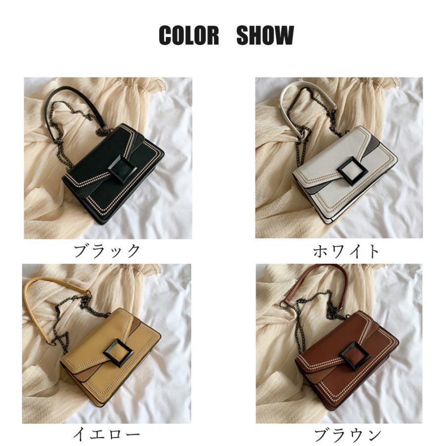 ショルダーバッグ | スクエアバッグ かばんブラック 肩掛け チェーンバッグ 斜めがけ ミニレディース 小さめ レザー 大人