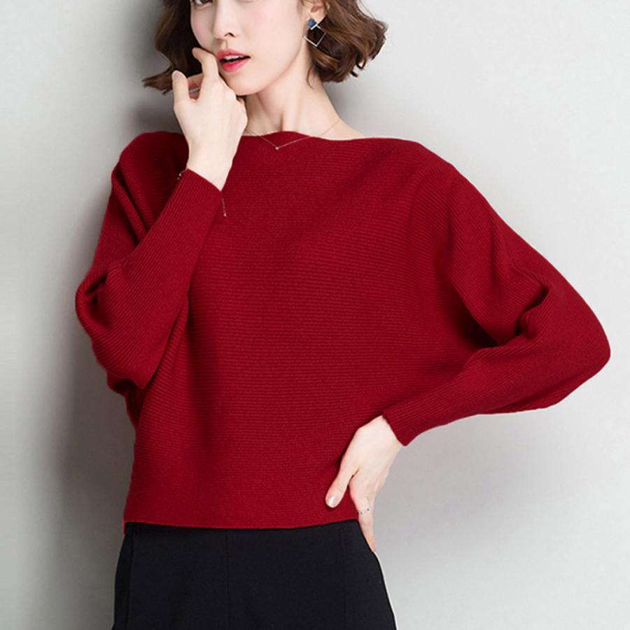 ニット・セーター | ニットトップス ボートネック長袖