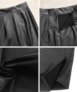 ひざ丈スカート | PUスカート フロントスリット セクシー