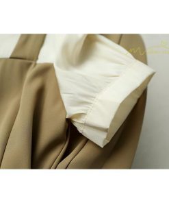 マキシ | プリーツワンピース ワンピース 半袖 レディース お呼ばれ 二次会 ミモレ丈 ゆったり 夏 リゾート 切り替え 体型カバー エレガント レイヤード 重ね着風