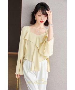 シャツ・ブラウス | ブラウス シャツ レディース 上品 ブラウス きれいめ 通勤 OL ビジネス ゆったり フリル 20代30代40代50代 キレイめ 秋服 オフィス シフォン